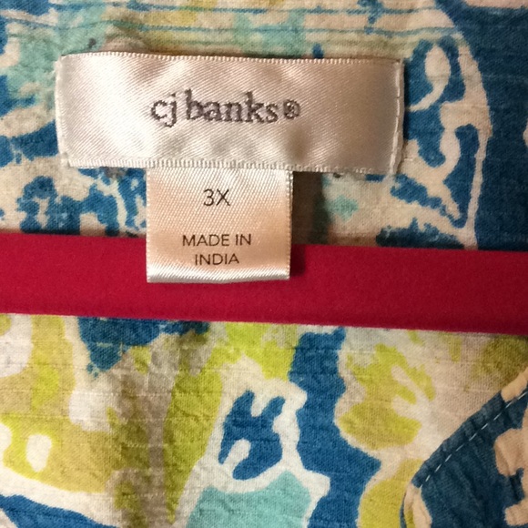 FINAL SALE PRICE CJ Banks Colorful Top in Cotton - Size 3X - Picture 3 of 11
